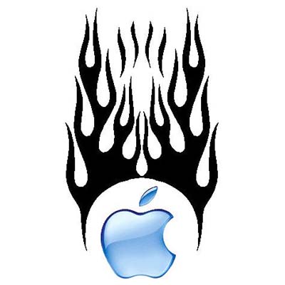 Flaming Blue Apple Design Water Transfer Temporary Tattoo(fake Tattoo) Stickers NO.10900